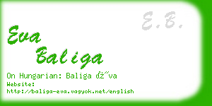 eva baliga business card